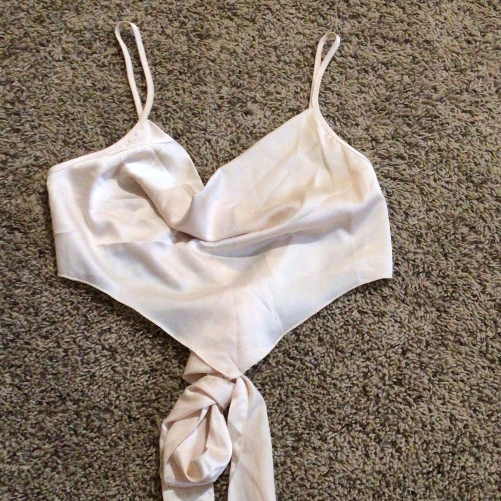 Elegant Cream Tie-back Women's Top